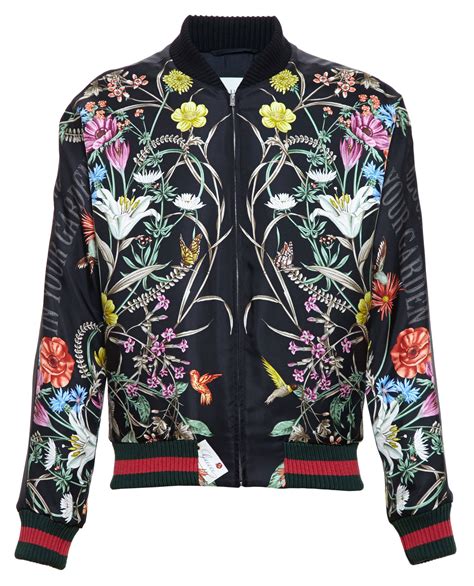 gucci mens floral jacket|gucci padded jacket men's.